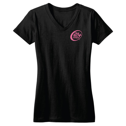 24HF Breast Cancer Awareness Women's V-Neck T-Shirt