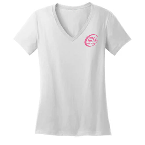 24HF Breast Cancer Awareness Women's V-Neck T-Shirt